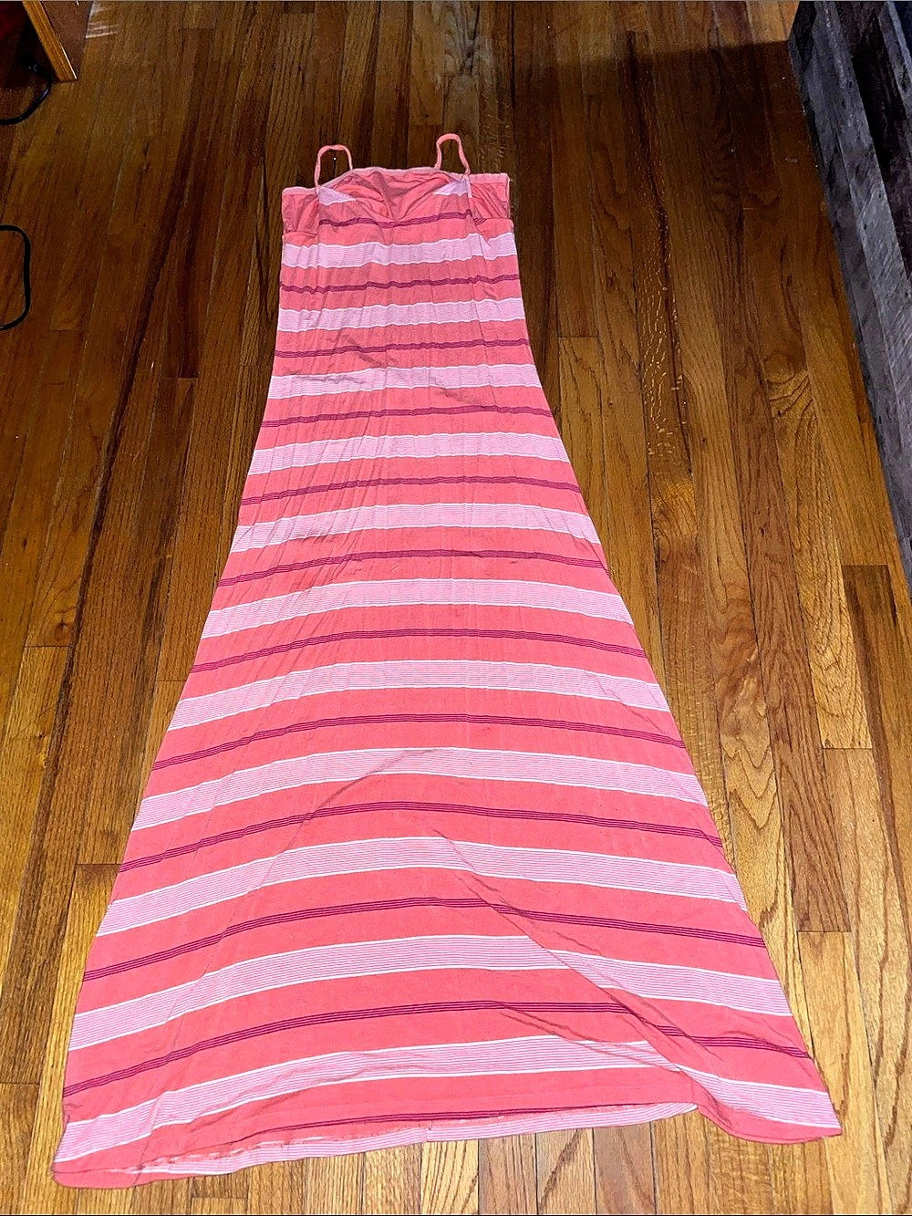 Striped Maxi Dress in Pink & White Like New